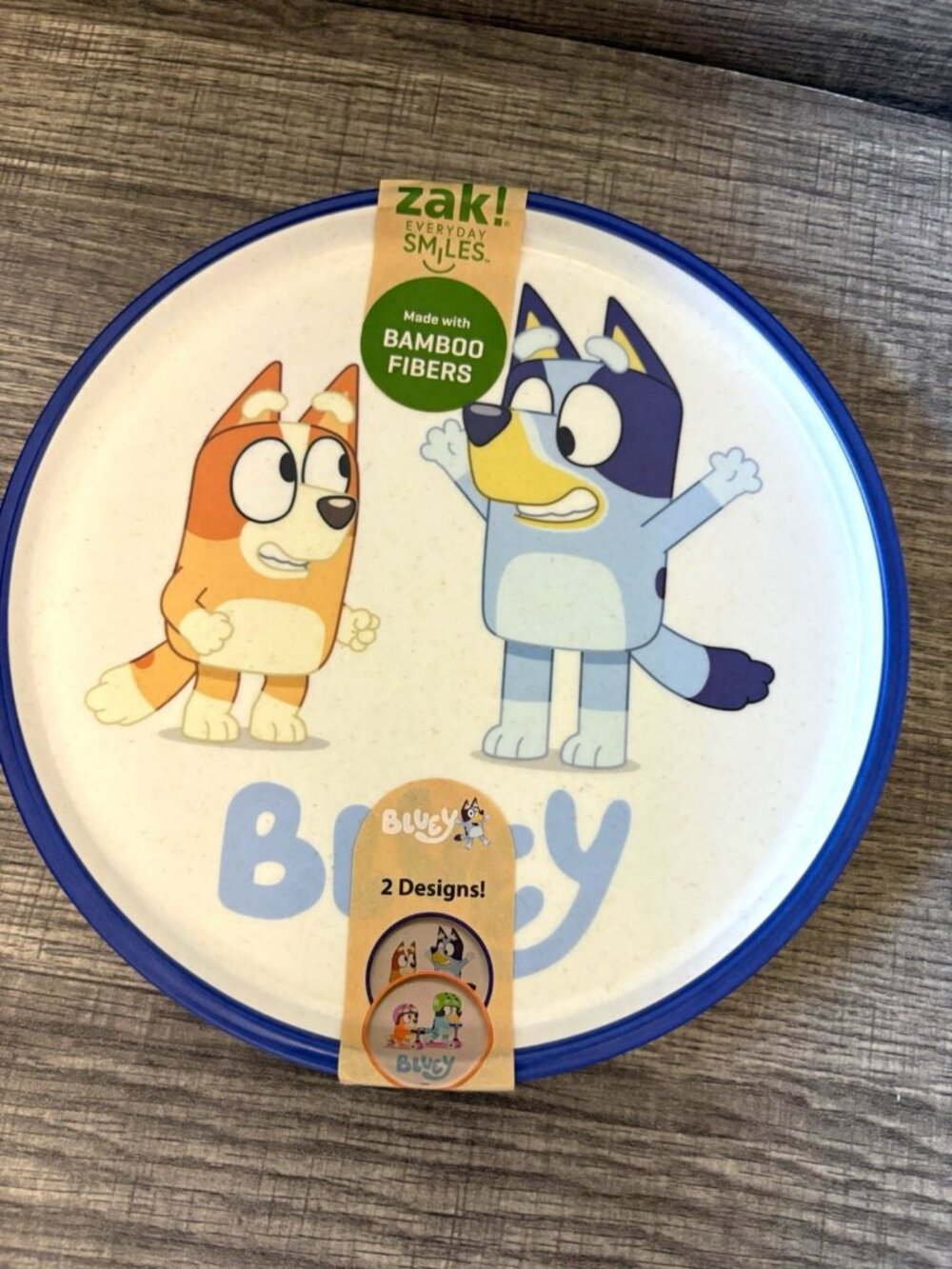 Zak! Designs Bluey & Bingo Bamboo Plate 10in BPA Free Dishwasher Safe